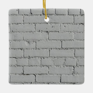 White Brick Wall   Ceramic Ornament