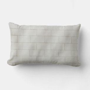 White brick wall lumbar pillow
