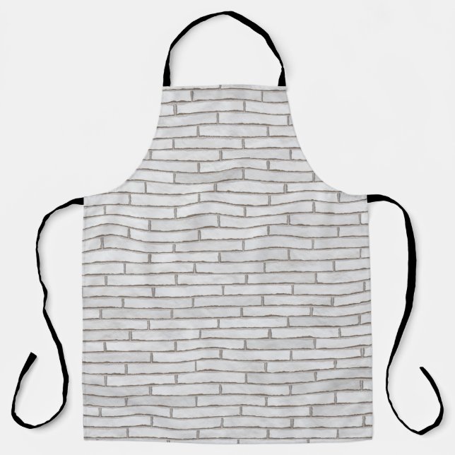 White Brick Wall Pattern Apron (Front)
