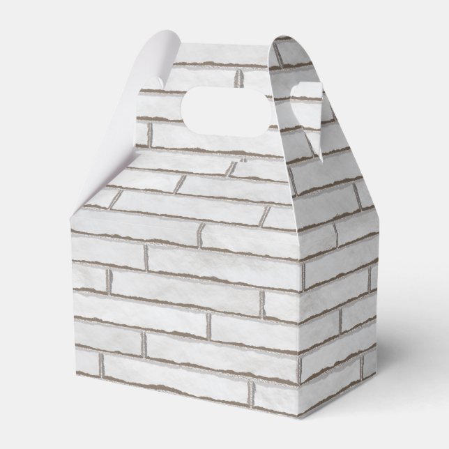 White Brick Wall Pattern Favor Box (Front Side)