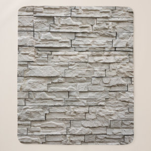 White brick wall pattern texture sherpa blanket