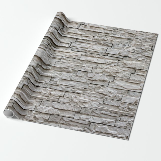 White brick wall pattern texture wrapping paper (Unrolled)