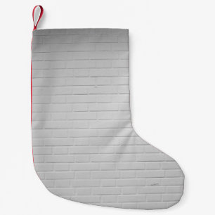 White brick wall small christmas stocking