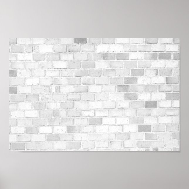 White brick wall trendy design poster (Front)