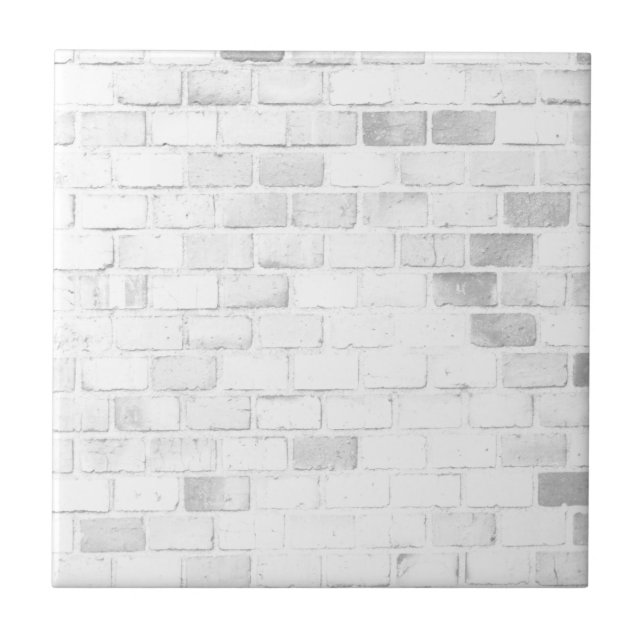 White brick wall trendy pattern tile (Front)