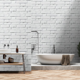 White Bricks Industrial Pattern Wallpaper
