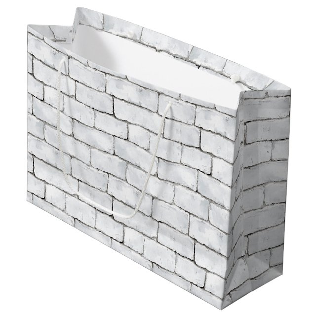 White Bricks Large Gift Bag (Front Angled)