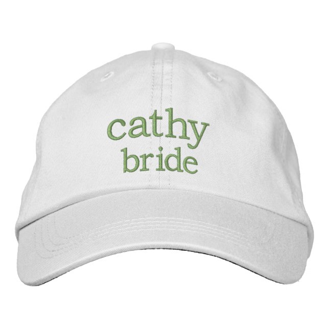 White Bride  Embroidered Hat (Front)