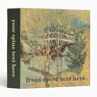 White Bridge by Twachtman, Vintage Impressionism Binder