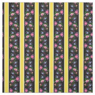 White, bright yellow/folk flowers/stripe(2)black fabric