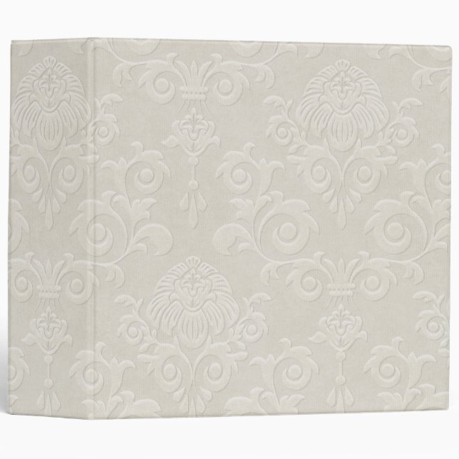 White Brocade 3-ring Binder (Front/Spine)