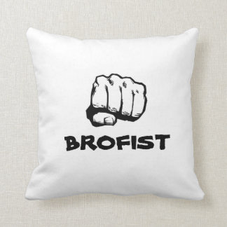 White BROFIST Pillow. Throw Pillow