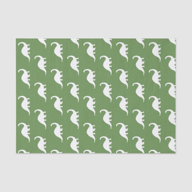 White Brontosaurus Dinosaurs Print Tissue Paper (Front)