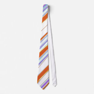 White Bronze Abstract Stripes Tie
