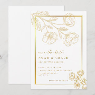 White Brown Modern Save The Date Invitation