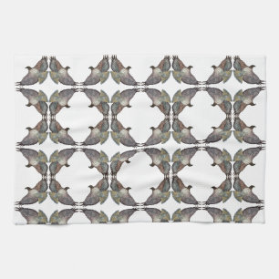 White Brown Red-Shouldred Hawk Kitchen Towel