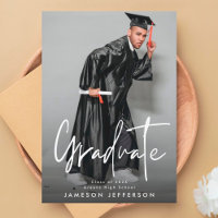 White Brush Graduation Photo Graduate