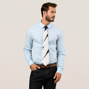 White Brush Stroke Modern Black Background Tie