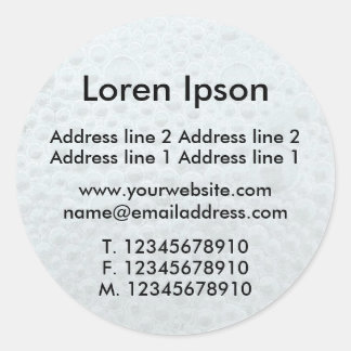 White Bubbles Business / Profile Classic Round Sticker