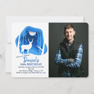 White Buck Photo Invitation