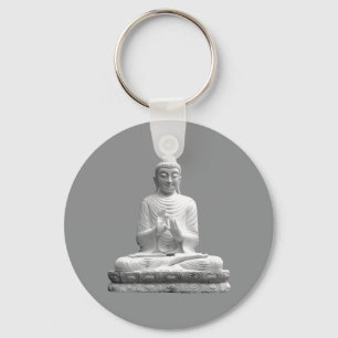 White Buddha Statue Keychain