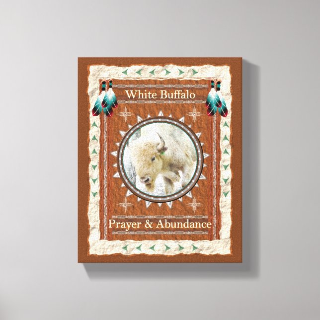 White Buffalo Abundance Energy Canvas Print (Front)