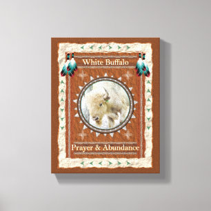 White Buffalo - Prayer & Abundance  Canvas Print