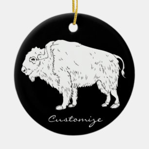 White Buffalo Thunder_Cove Ceramic Ornament