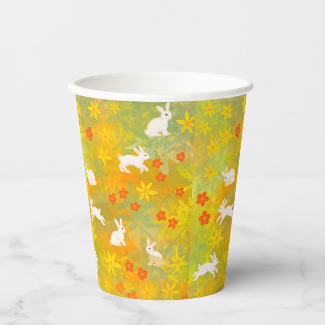 white bunnies Paper cup (Front)