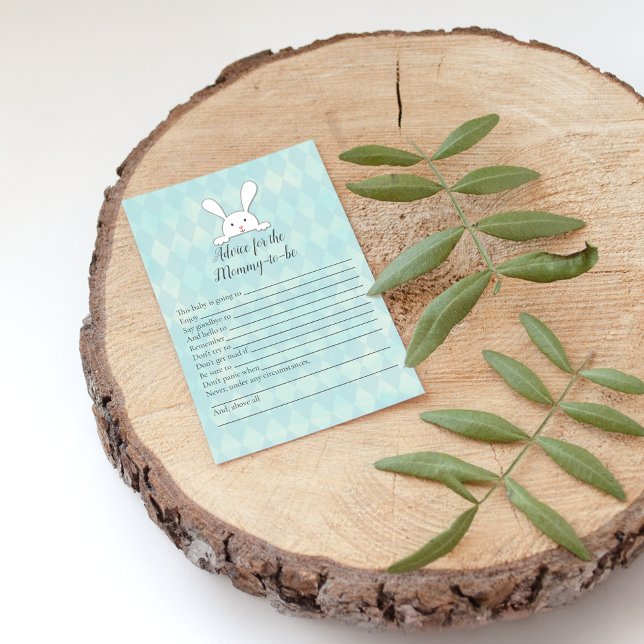 White Bunny Advice For Mommy Baby Shower Game Invitation (Creator Uploaded)