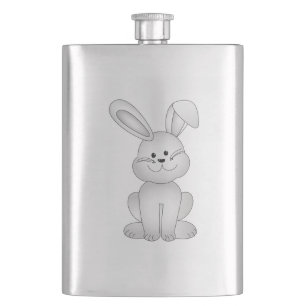 White bunny clipart hip flask