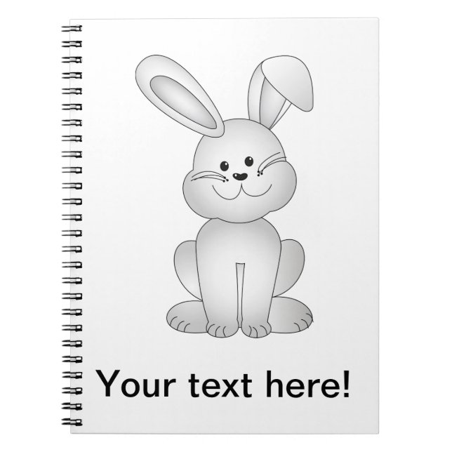 White bunny clipart notebook (Front)