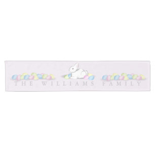 White Bunny Easter Table Runner