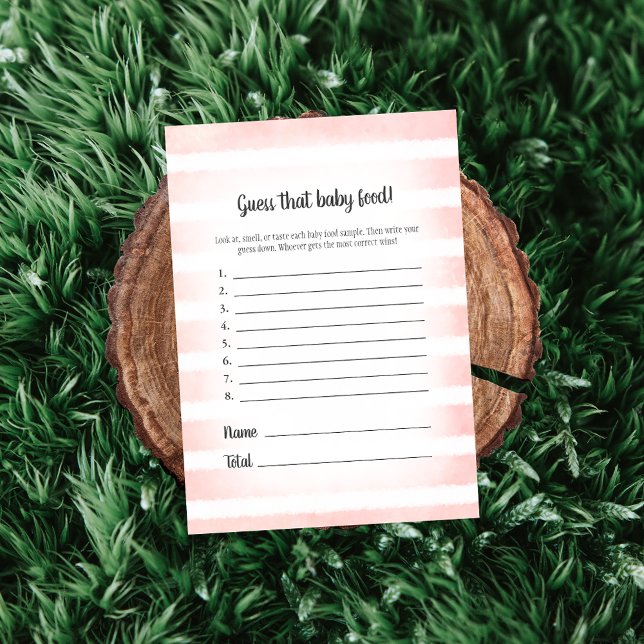 White Bunny Pink Guess That Baby Food Game Invitation (Creator Uploaded)