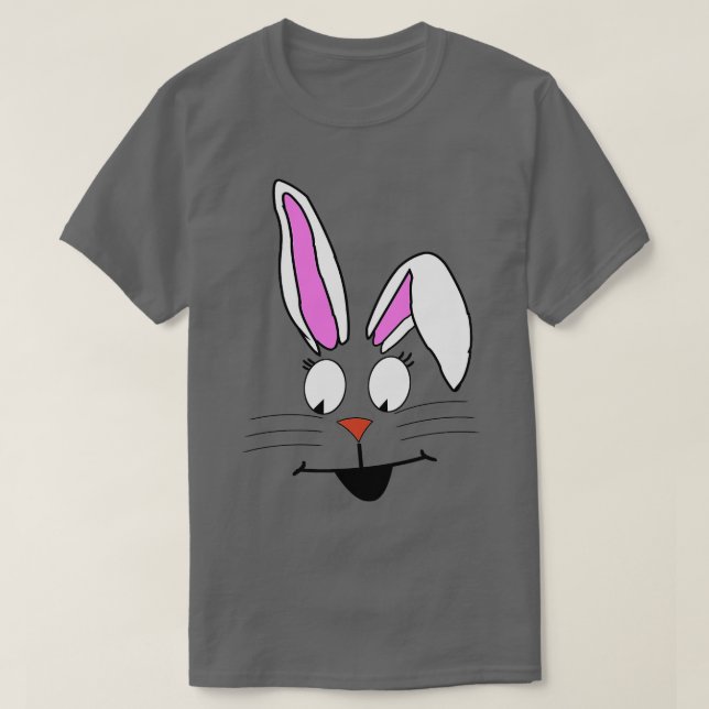 White Bunny Rabbit Face T-Shirt (Design Front)