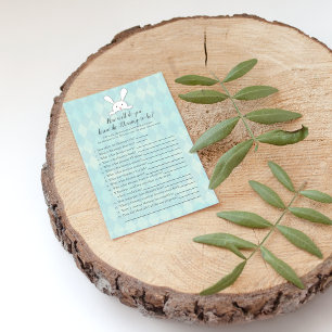 White Bunny Who Knows Mommy Best Shower Game Invitation