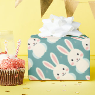 White bunny wrapping paper