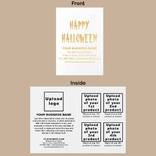 White Business Brand on Halloween Foil Card