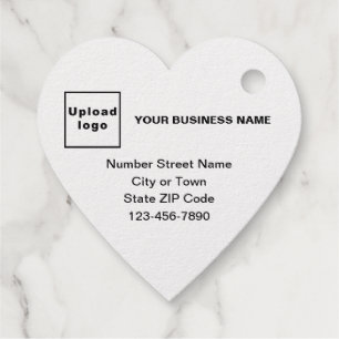 White Business Brand on Heart Shape Foil Tag