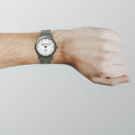 White Business Brand on Men's Watch<br><div class="desc">Your business logo on white background on men's watch. Accessory that you can include in your promotional products, giveaway items or gifts to your customers or clients to advertise your business or to promote your brand. Customizable watch that you can put your business logo to build brand name awareness. Please...</div>