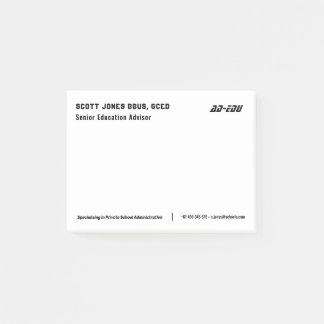 White Business Card Post-It Notes