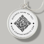 White | Business Custom QR Code Keychain<br><div class="desc">Customizable QR Code keychain,  with a clean white background. To generate a new QR code on the design,  add your website URL or social media handle in the " personalize this template" feature.</div>