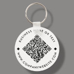 White | Business Custom QR Code Keychain<br><div class="desc">Customizable QR Code keychain,  with a minimal white background. To generate a new QR code on the design,  add your website URL or social media handle in the " personalize this template" feature.</div>