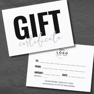 White Business Gift Certificate