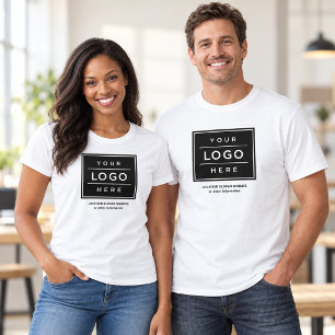 White Business Logo Company Name Promo T-Shirt