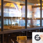 White Business opening hours logo and qr code