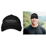 White Business Text Embroidered on Cap<br><div class="desc">Cap that you can customize by typing your business name, city or town and state. The text will be embroidered on the cap. Thread colour is white. You can include it in your promotional products, giveaway items or gifts to your customers or clients, a marketing strategy to advertise your business...</div>