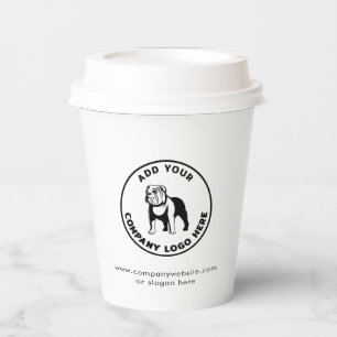 White Business Vet Tech Minimalist Custom Logo Paper Cups