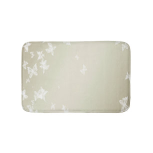 White Butterflies Bath Mat