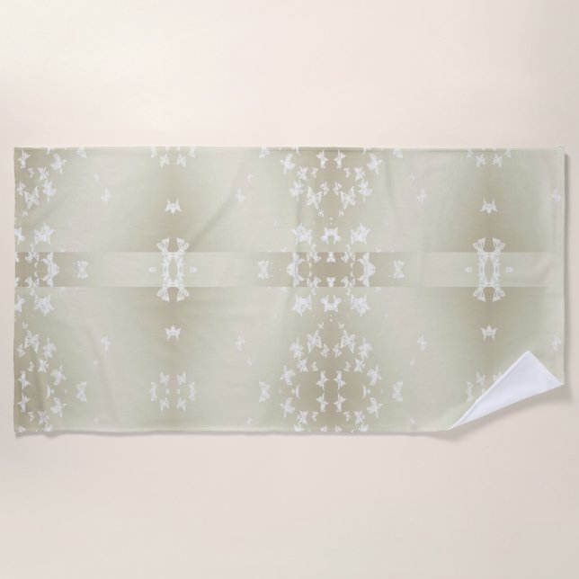 White Butterflies Beach Towel (Front)